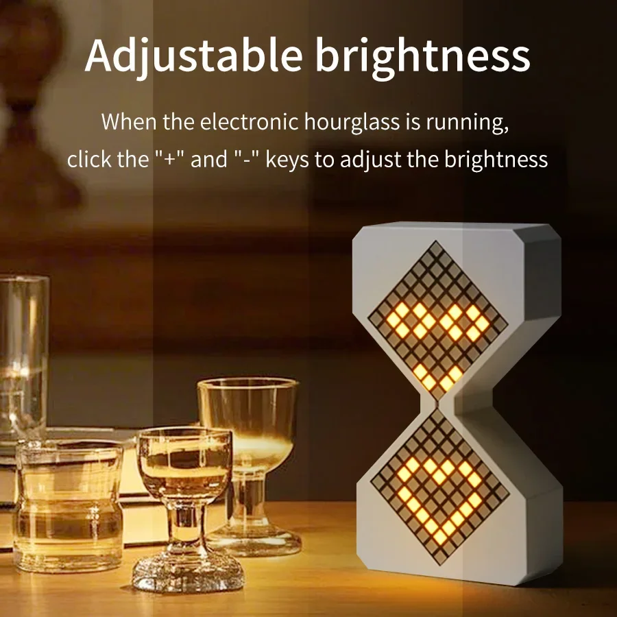 Creative Electronic Timer 3D Hourglass Ornament DIY Digital Sand Clock Time Toilet Hourglass For Bedroom Kitchen LED Night Light