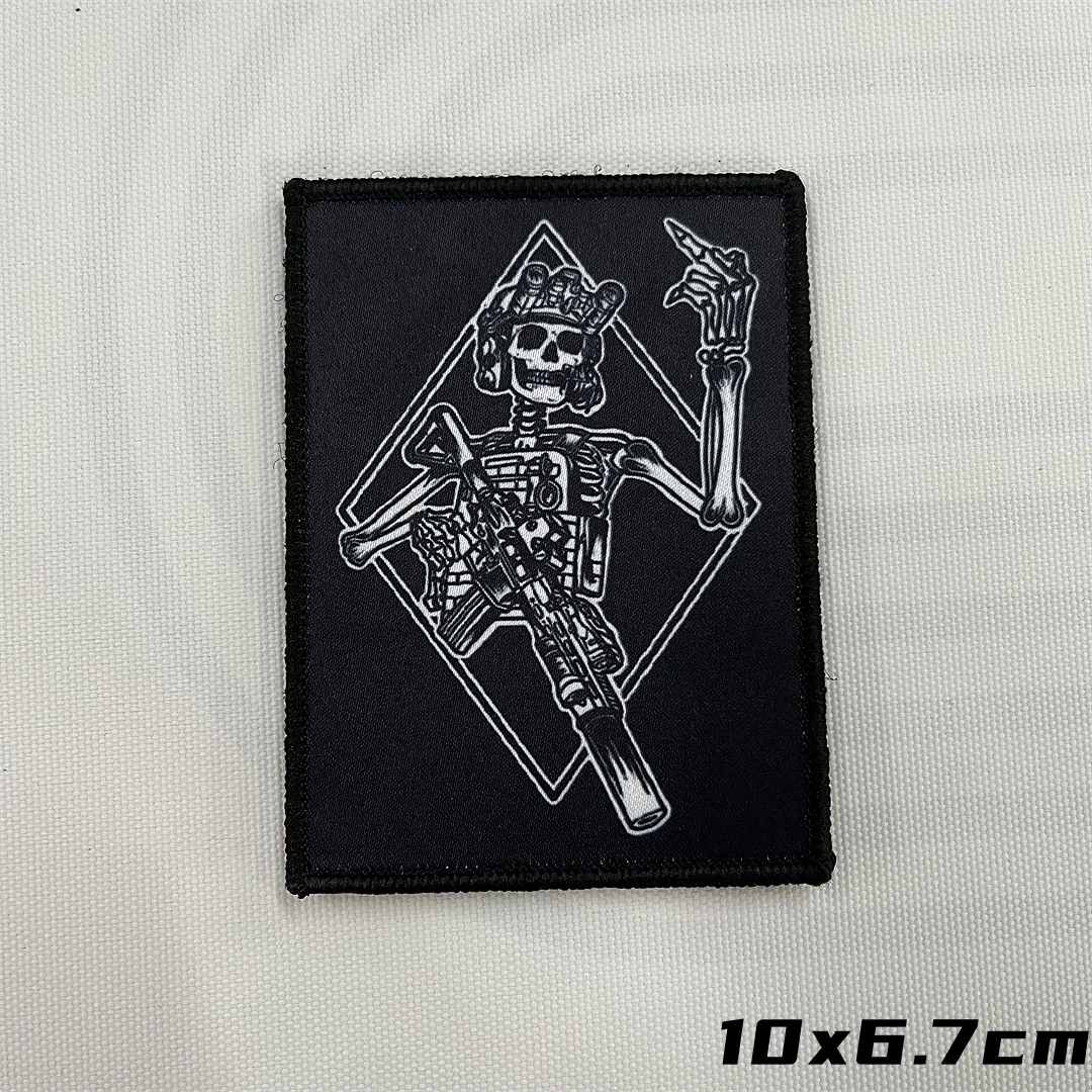 FOG Reaper 망원경 사기 배지 해골 엠블럼 전술 후크 및 루프 패치, 배낭 장식 인쇄 스티커