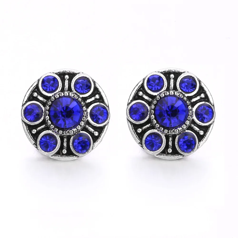20pcs 12mm Snap Jewelry Crystal Flower Mini 12mm Metal Snap Buttons for DIY Interchangeable Snap Button Bracelet