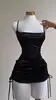 2024 Europe and the United States explosive new cross-border dress summer high sense lace-up sexy halter spice bag hip skirt 5
