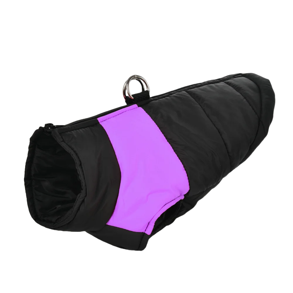 מעיל עמיד למים לכלבים גדולים בחורף עם טבעת D לכלבים וחתולים קטנים בחוץ, מעיל חם לגורי כלבים עם טבעת D, תחפושת פאג לחיות מחמד