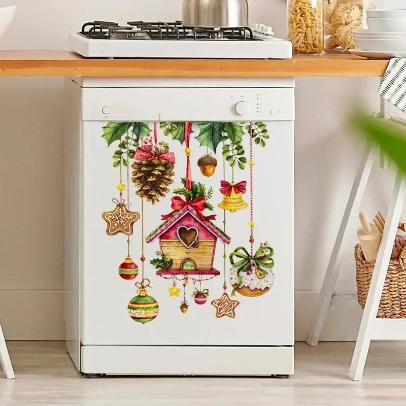 Creative Christmas House Wall Stickers Home Holiday Decorations Christmas Series Self-adhesive Wall Stickers Christmas Stickers