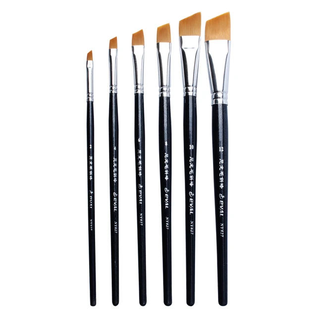 Eval 6PCS Paint Art Brushes Nylon Watercolor Art Brush Set DIY Oil Acrylic  Painting Brush Pen