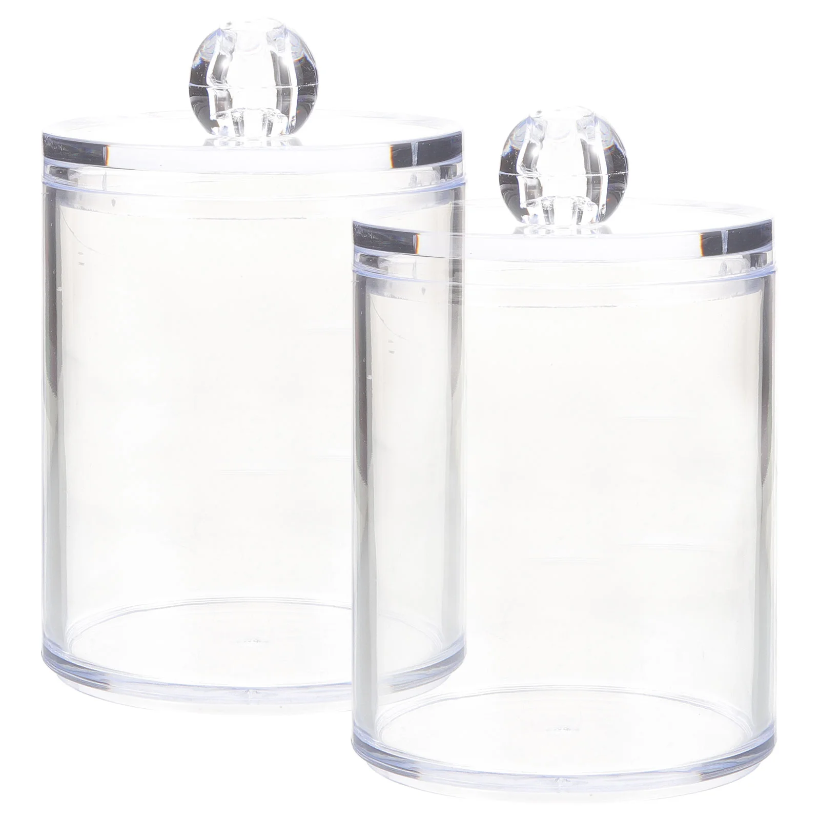 

2 Pcs Acrylic Storage Box Toothpick Case Make up Cotton Swab Container Holder Pad