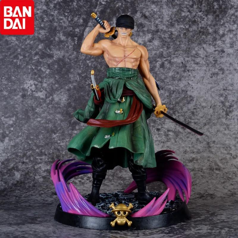 

One Piece Anime Figure GK Kids Toys Medium Fantasy Sauron Three Swords Style Anime Action Figures Double Head Sculpture Hobbies