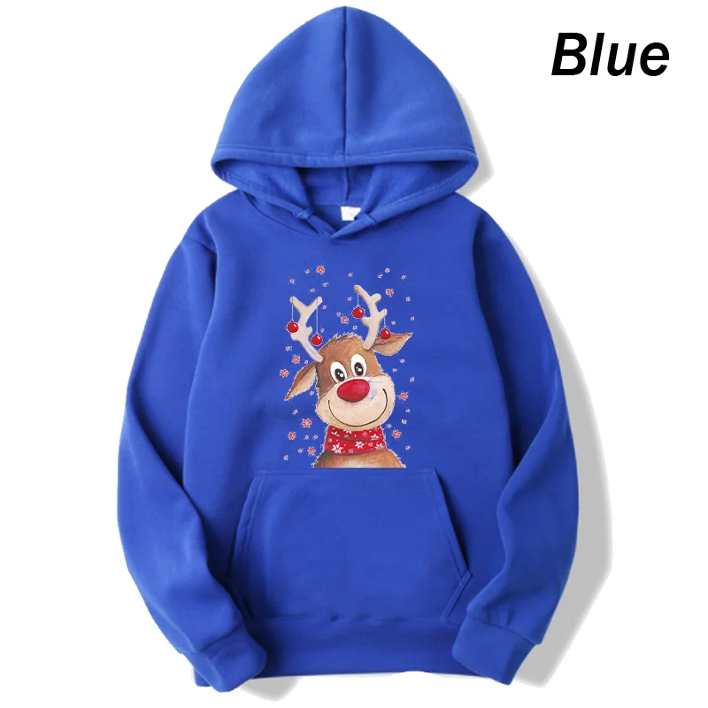 Women's Elk Print Sweatshirt Christmas Novelty Christmas Sweater Top Long Sleeve Round Neck Casual Pullover