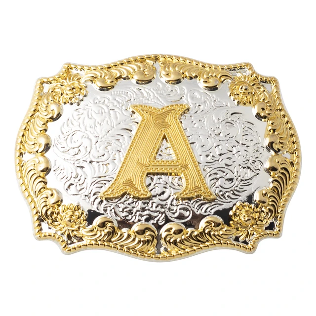 A-z Western Cowboy Belt Buckle 26 Initials Silver Silver Two-tone Supreme  Men And Women Belt Buckle - Belt Buckle - AliExpress