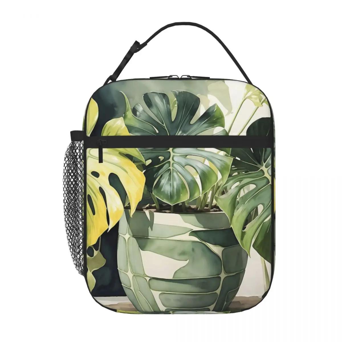Monstera Deliciosa Acquerello Pranzo Tote Picnic Bag Lunch Box Bag Lunch Thermal Bag