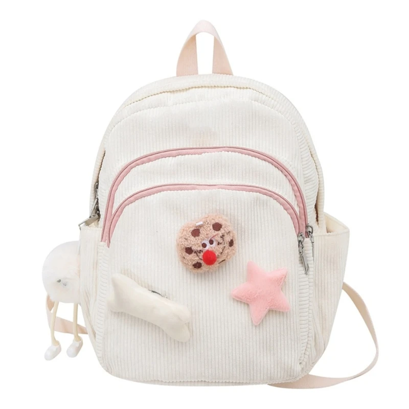 

Corduroy Backpack, Casual Backpack School Book Bag Travel Daypack for School Teen Girl Kid