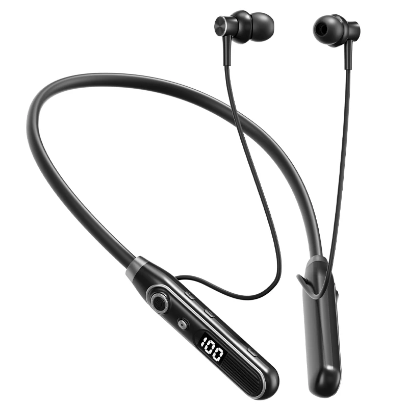 EARDECO LED-Anzeige Nackenbügel-Kopfhörer Bluetooth-Kopfhörer 5.4 Drahtlose Kopfhörer Sport-Bass-Headset mit Mikrofon Dual-Verbindung
