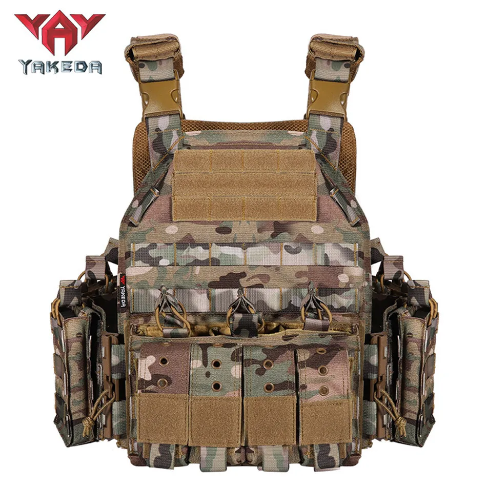 

YAKEDA 1000D Nylon Plate Carrier Tactical Vest Outdoor Hunting Protective Adjustable MODULAR Vest for Airsoft Combat Accessories