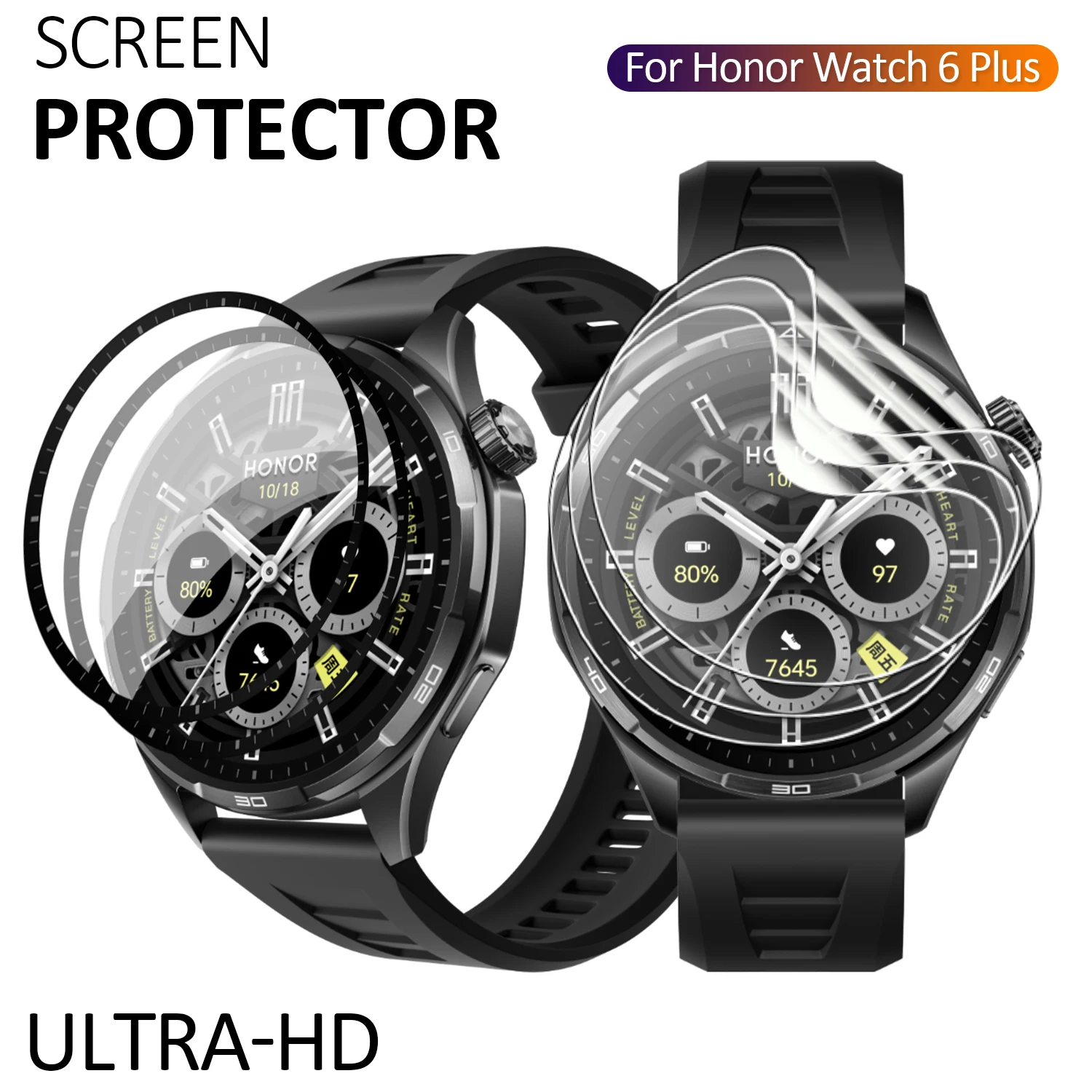 Ultra-HD Scratch Proof Protective Guard for Watch - 3D Curved Screen Soft PMMA Film & Hydrogel Full Coverage