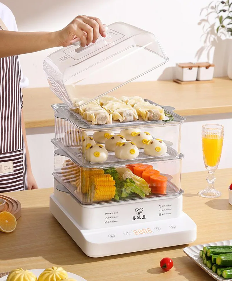 24L 3-Layer Electric Steamer Multi-Function Electric Steamer With Timer and Adjustable Temperature Food Steam Stove for Kitchen 3
