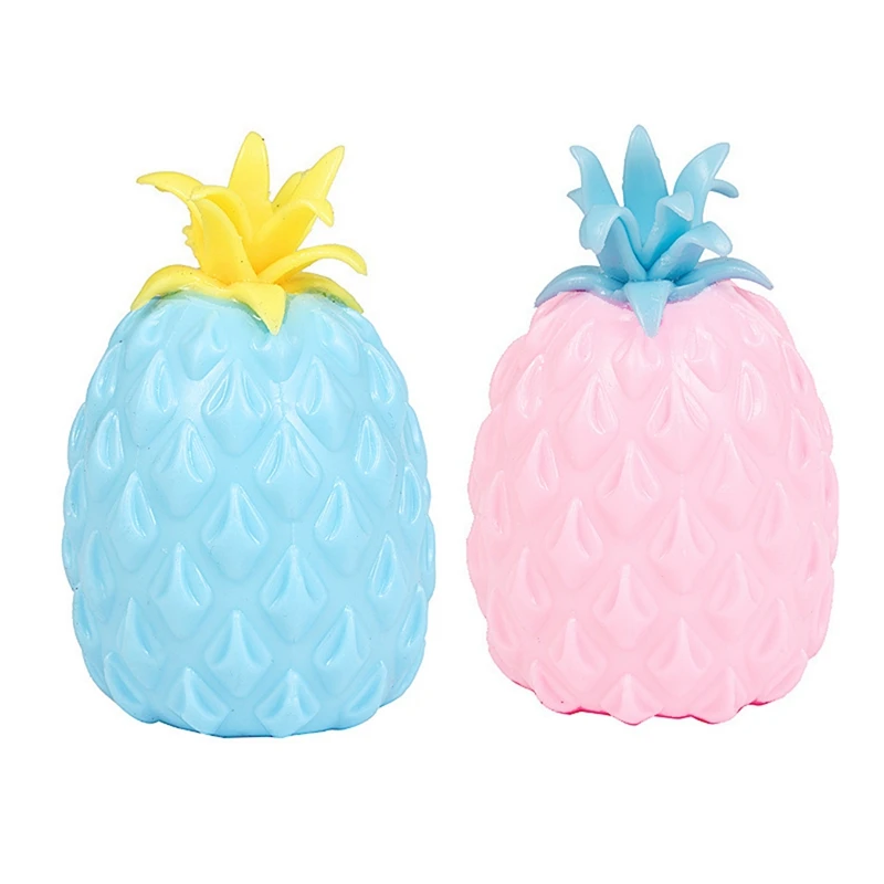 

2Pcs Simulation Pineapple Fidget Toys For Anxiety Stress Relief Ball Decompression Toy Novelty Squeeze Fruit Toys,C & D-Drop Shi