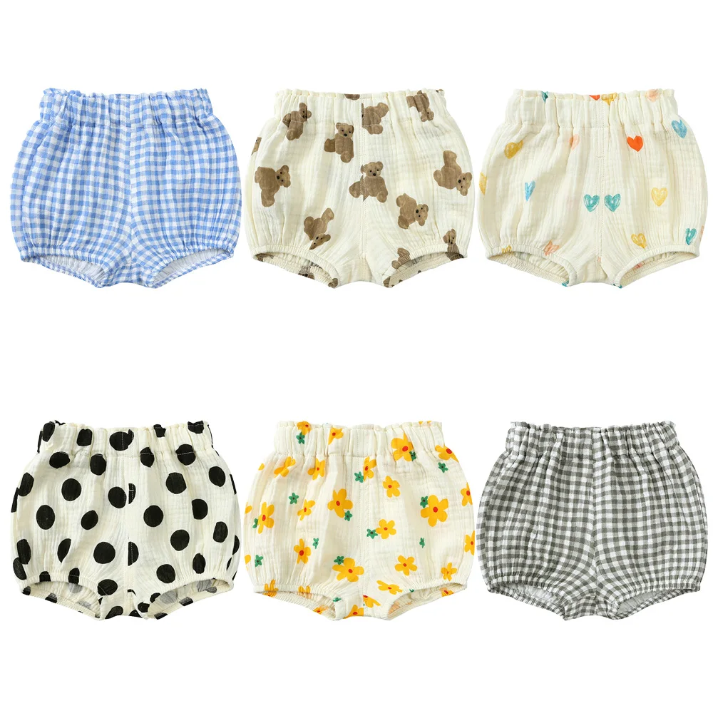 Toddler Cotton Linen Summer Novelty Shorts For Newborn Baby Boy Children's Clothing Plaid Girl Shorts Short Pants Infant Clothes cotton shorts