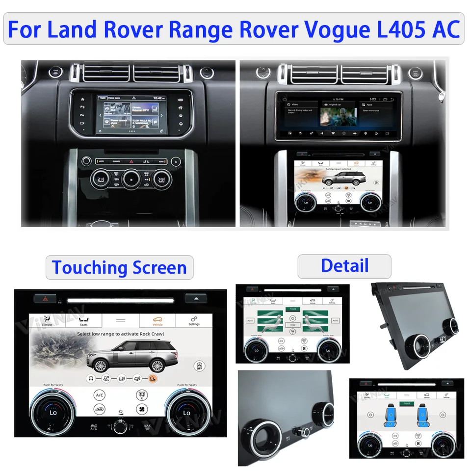 Écran Tactile LCD De Remplacement Pour Voiture, Panneau De Climatiseur AC 1080P, 10 Pouces, Pour Land Rover Range Rover Dehors L494 2013-2017