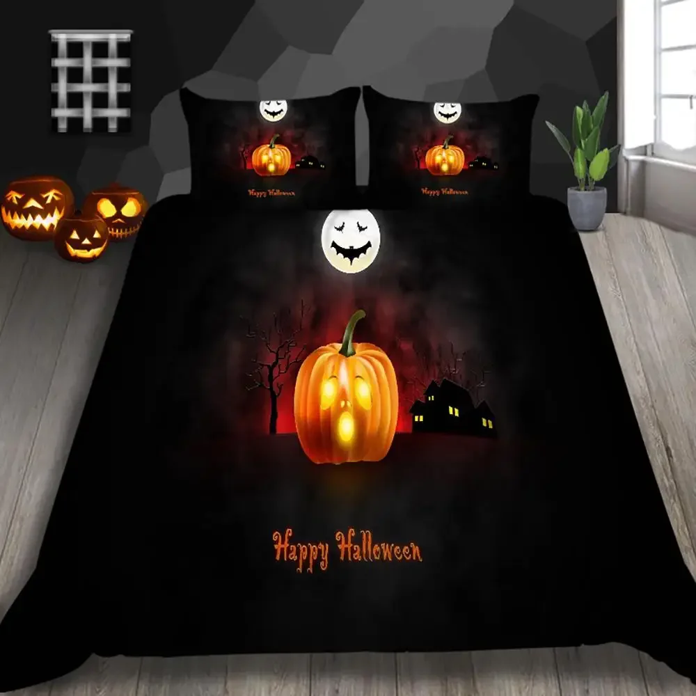 Halloween Duvet Cover Set Thumbedding Halloween Decor Mysterious Forest Bedding Set Double Queen King Size Quilt Cover