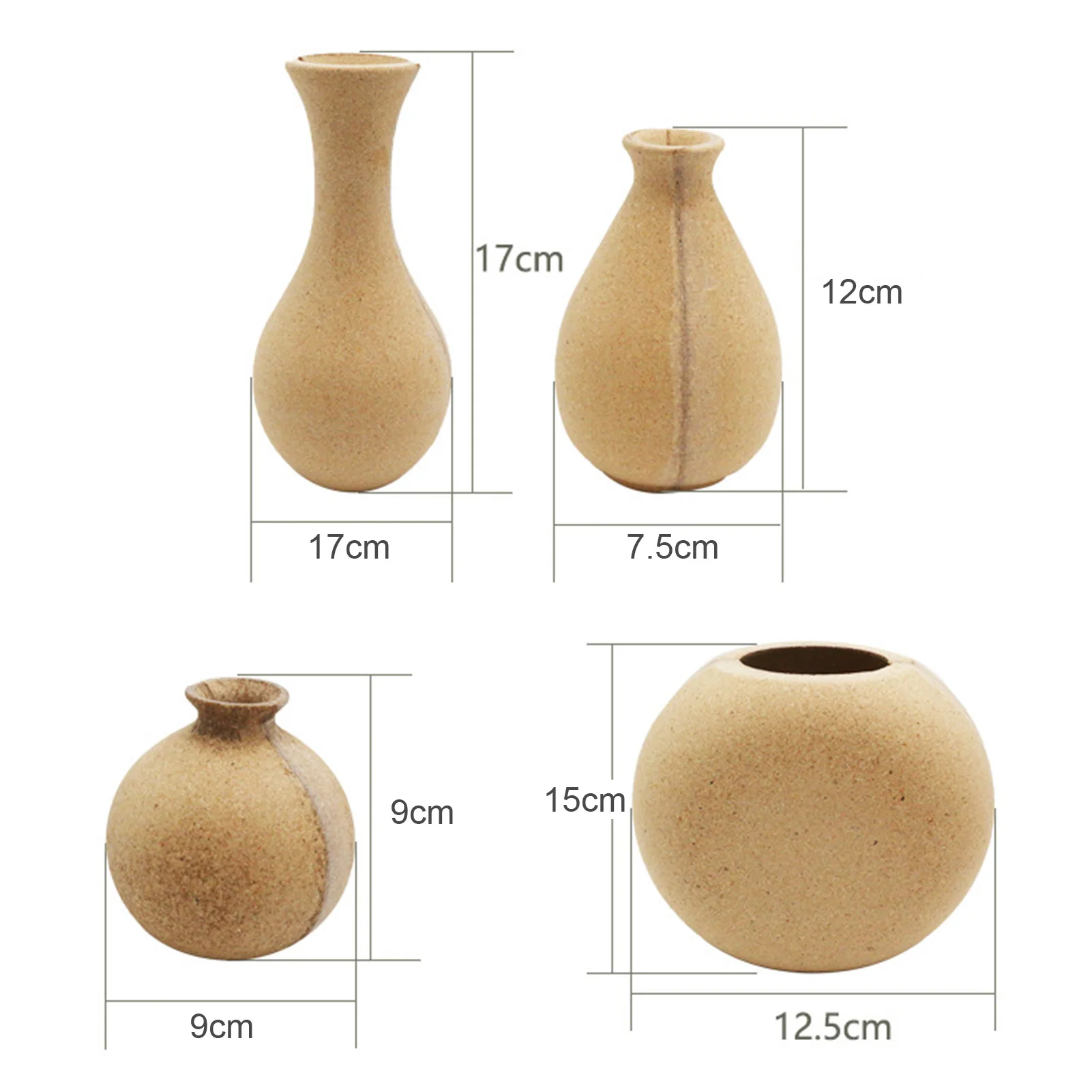 Wooden Flower Vase Retro Flower Bottle Dining Table Decorations Nordic Room Tabletop Ornament  DIY Art Craft Vase for Home 6