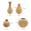 Wooden Flower Vase Retro Flower Bottle Dining Table Decorations Nordic Room Tabletop Ornament  DIY Art Craft Vase for Home 6