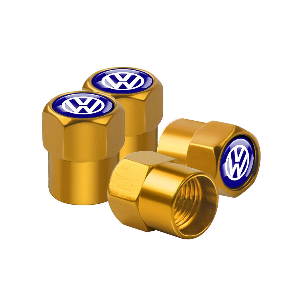 thumbnail image 1 of 4 tapas de válvula de neumático de rueda de coche con logotipo de estilo automático para Volkswagen VW R-line GTI UPi Golf Passat Jetta Touran CADDY, 1 of 5