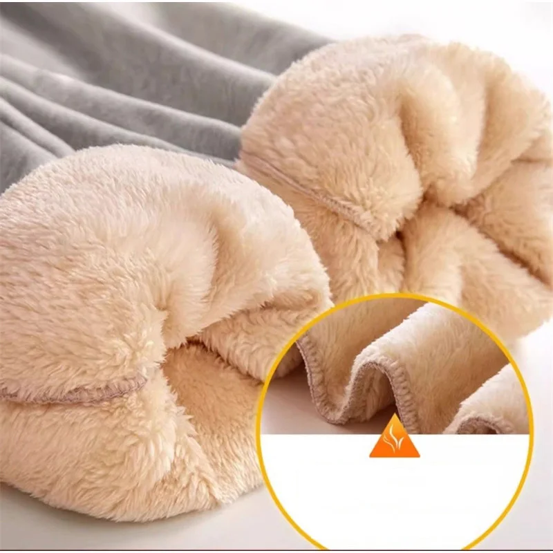 -40&deg; Boys Girls Lambswool Pants Children Winter Thick Warm Trousers Kids Padded Casual Sweatpants Teens Plush Velvet Clothing girls pants boys pants girls trousers kids pants