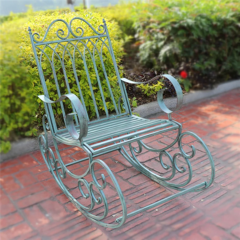 Garden & Patio Furniture Decoration Wrought Iron Outdoor Rocking Chair Metal Rocking Chair portable camping chair