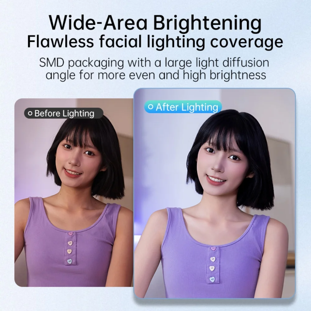 Portable Mini Selfie Fill Light LED Rechargeable Modes Adjustable Brightness Universal Clip for Phone Laptop Tablet Video Makeup