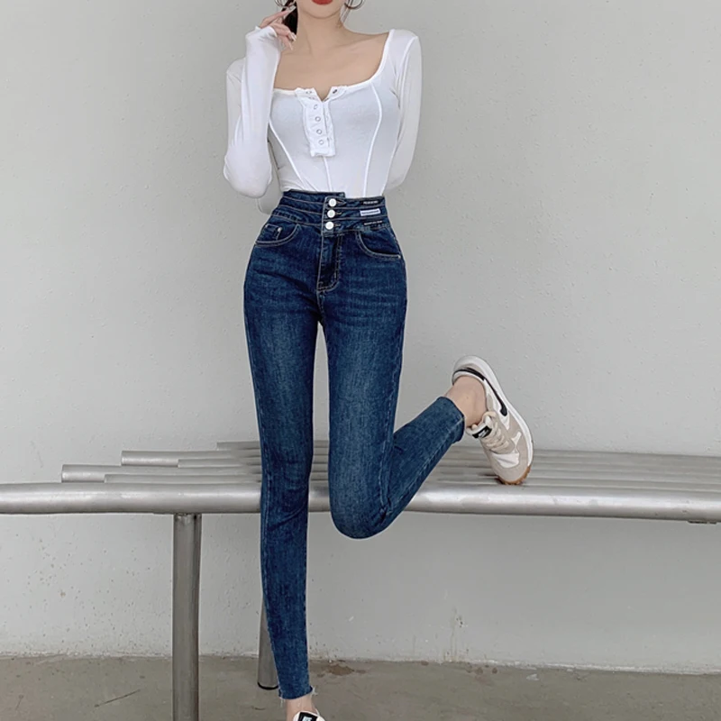 Blue Women's Jeans Women 2022 Fashion Tight Street Wear Gothic Clothes Chic and Elegant Woman Pants Yk2 Jean Baggy Y2k Pant New