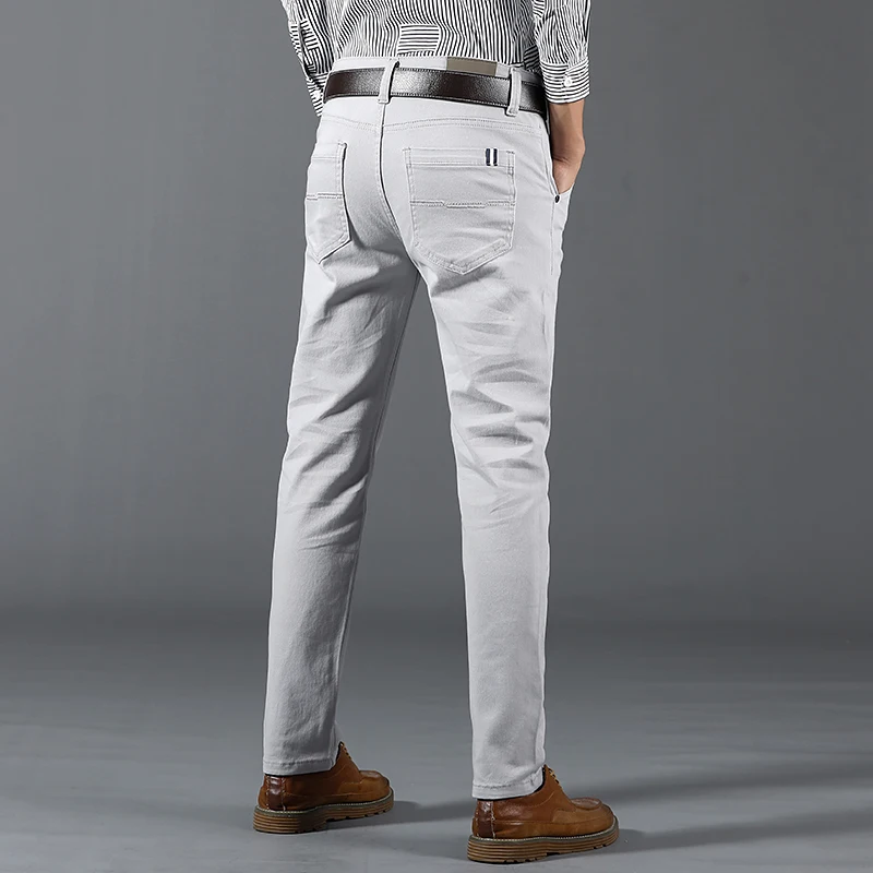 6 Farben Herrenhosen Business Casual Hosen Persönliche Markenkleidung Herren Lange Gerade Hosen 98% Baumwolle Reguläre Volle Länge – Detail 4