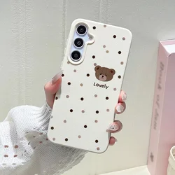 Adorable Cartoon Bear Phone Case Cover - Galaxy A26 (White IE87)