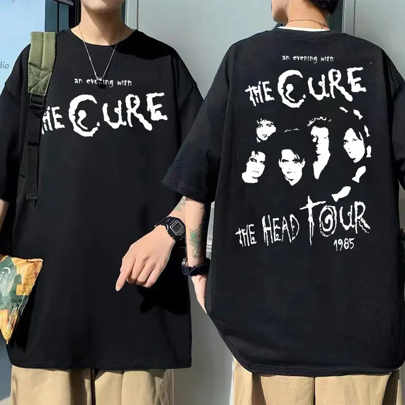 

Rock Band The Cure The Head Tour Graphic T-shirt Men Women Punk Oversized T Shirt Cotton Crewneck Tees 90s Black Vintage T-shirt