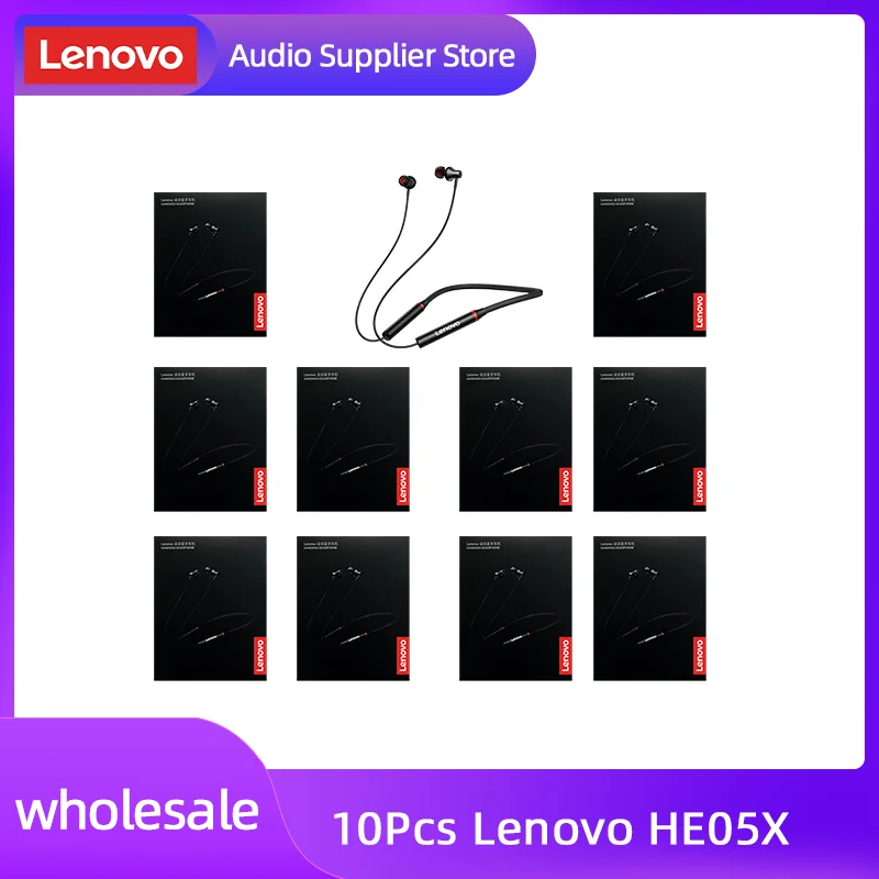 

Оригинальные наушники Lenovo HE05X 2 шт. 5 шт. 10 шт. Bluetooth наушники беспроводные наушники с магнитным шейным ободом водонепроницаемые спортивные наушники