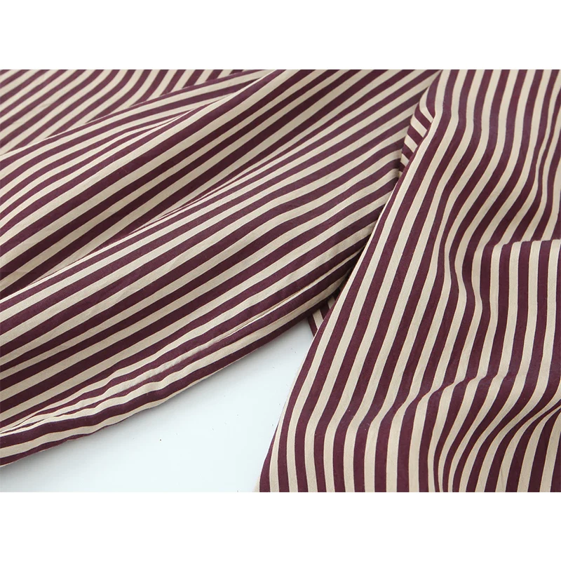 Casual Chic Stripe Pants for Women Side Pockets Straight Loose Pants New Fashion 2025 Autumn High Streetwear Trousers