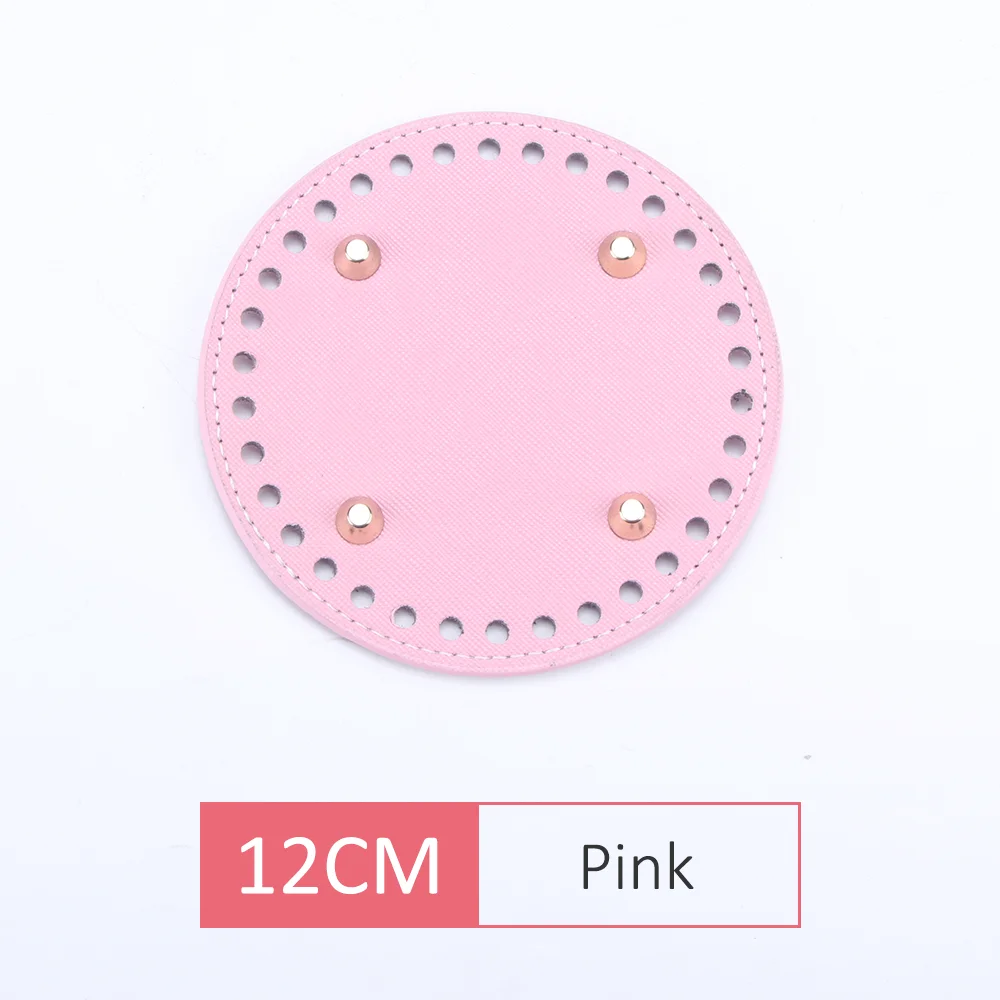 Elegant PU Leather Oval/Round Crochet Bag Base for DIY Weaving and Home Decor