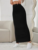 New high-waisted side Slim knitted half-skirt women's casual dress half-skirt - Image 3