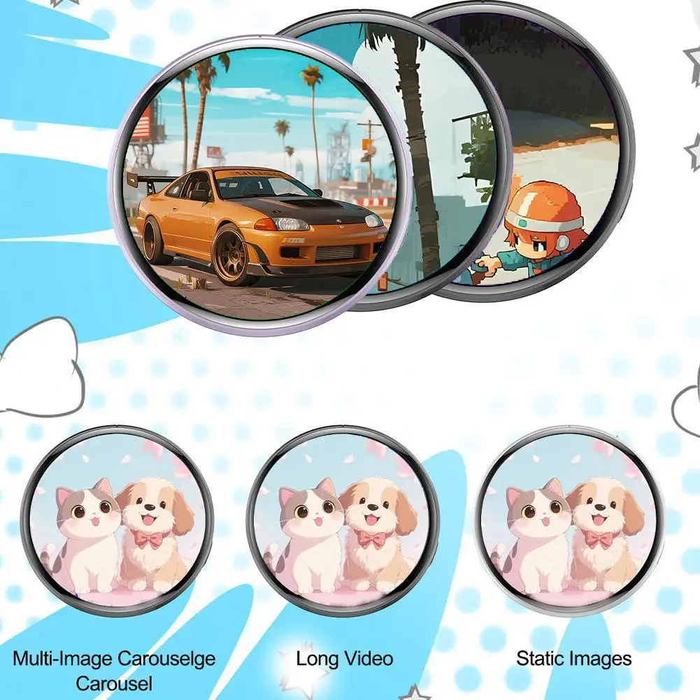 스마트 사이버 배지 E-BADGE 1.7인치 HD 터치 전자 디스플레이 화면, 사진 및 비디오 플레이어 애니메이션 주변 기프트