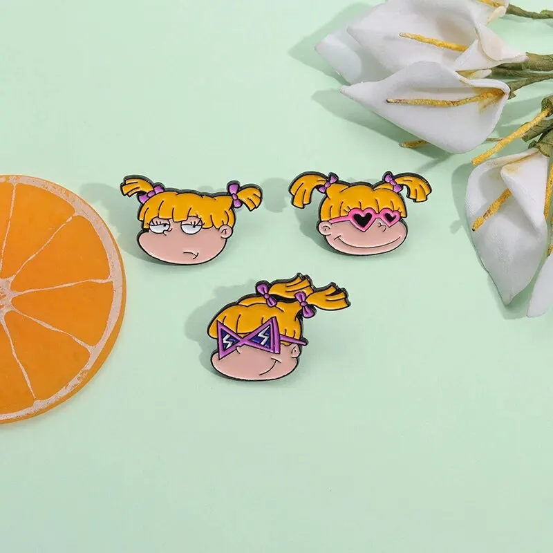 3pcs Naughty Little Soldier Cute Cartoon Character Cartoon Brooch Lightning Glasses Badge