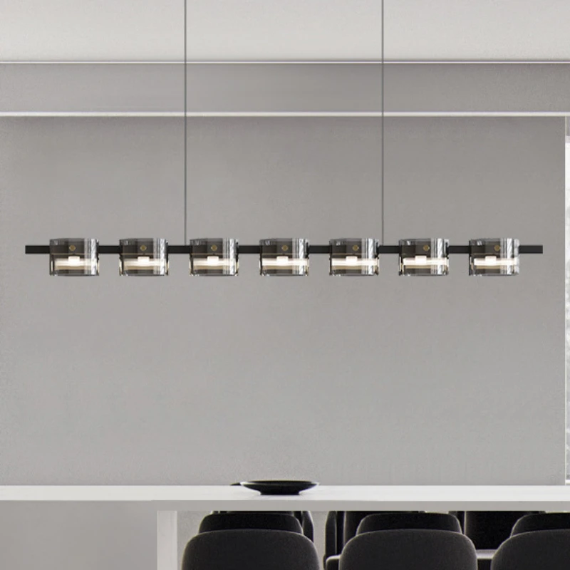 

Modern Simple Strip LED Glass Pendant Light Living Room Bedroom Dining Room Studio Bar Counter Indoor Room Decor Ceiling Light