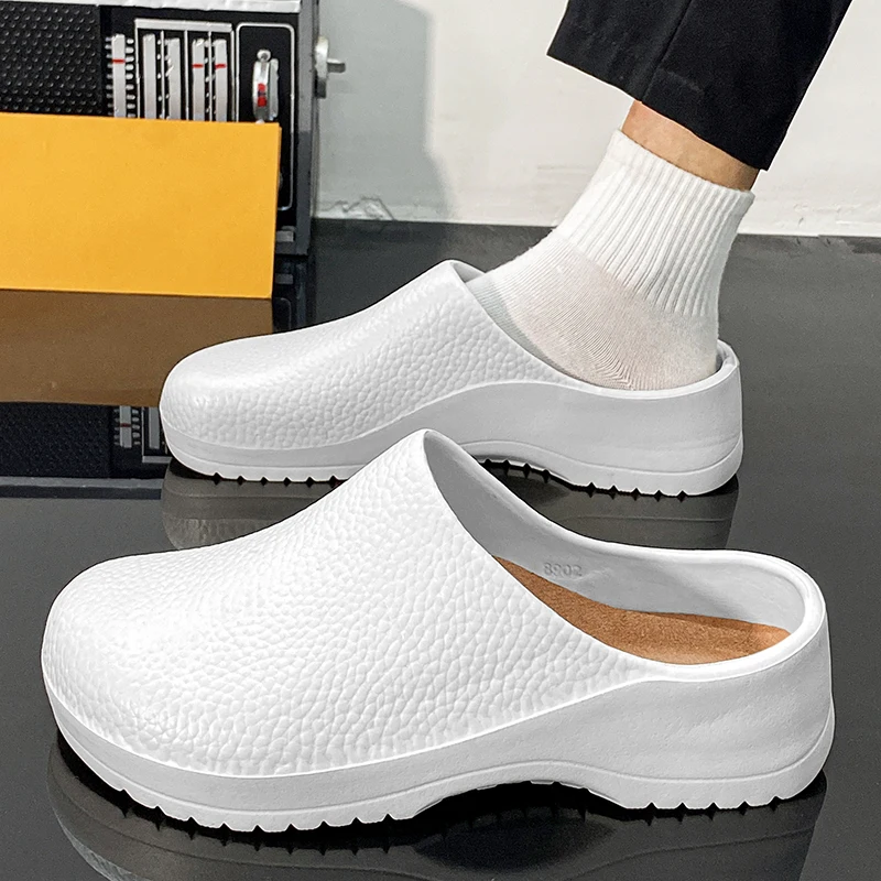 Chef shoes Sports slippers Men's Summer Slippers Non-slip Oil-resistant Chef Shoes Kitchen Shoes For Men Nurse Work Shoe Casual EVA Lightweight Soft Clogs