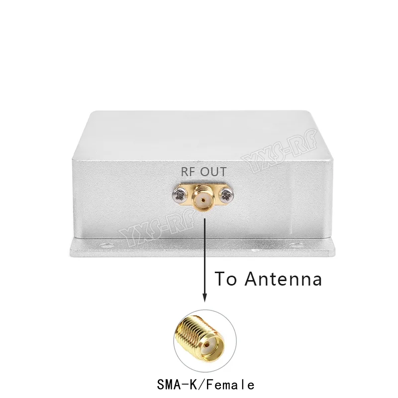 Amplificateur RF 10W monté sur support avec câbles d'alimentation pour test de signal