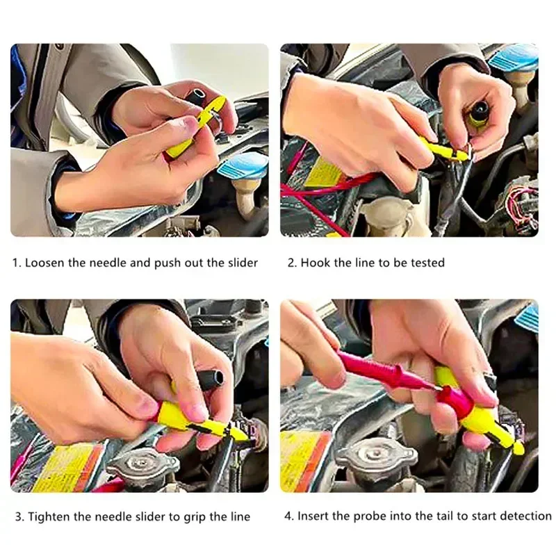 Insulation Wire Piercing Puncture Probe Test Hook Clip with 2mm/4mm Socket Automotive Car Repair 2PCS