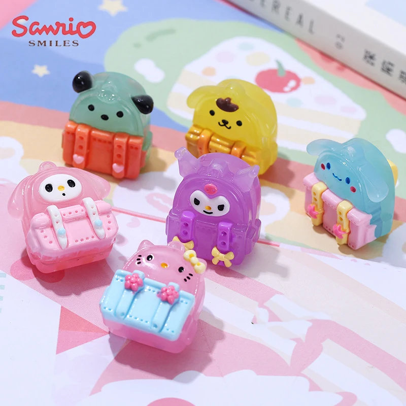 

5Pcs Kawaii Luminous DIY Accessories Hello Kittys Y2K Kuromi Sanrio Anime Cinnamoroll Cute Hairpin Decoration Toys for Girls