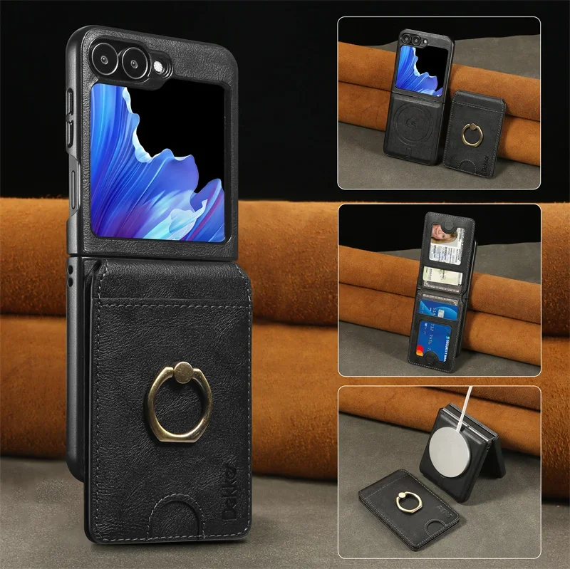 MagSafe Magnetic Detachable 2-in-1 Flip Leather Wallet Phone Case with Card Holder
