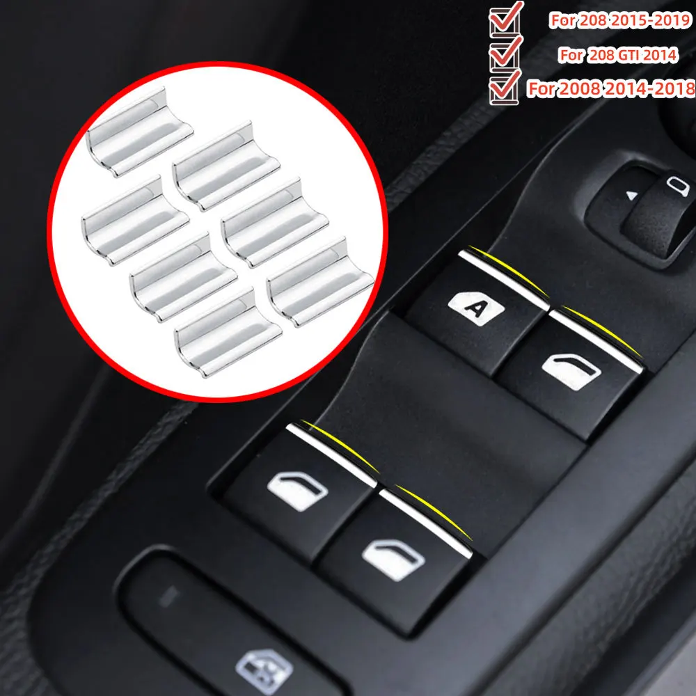 Car Window Lift Switch Button Sticker Sequins for Peugeot Citroen C4 C5 Accessories