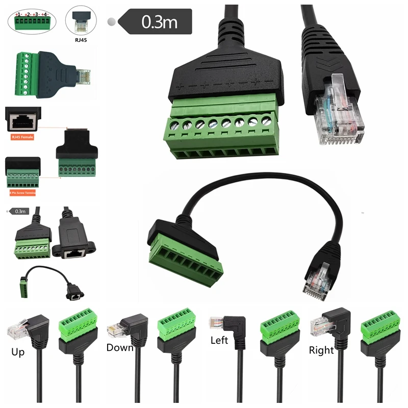 Ethernet To TV Adapter RJ45 Male To Screw Terminal Adaptor Pin