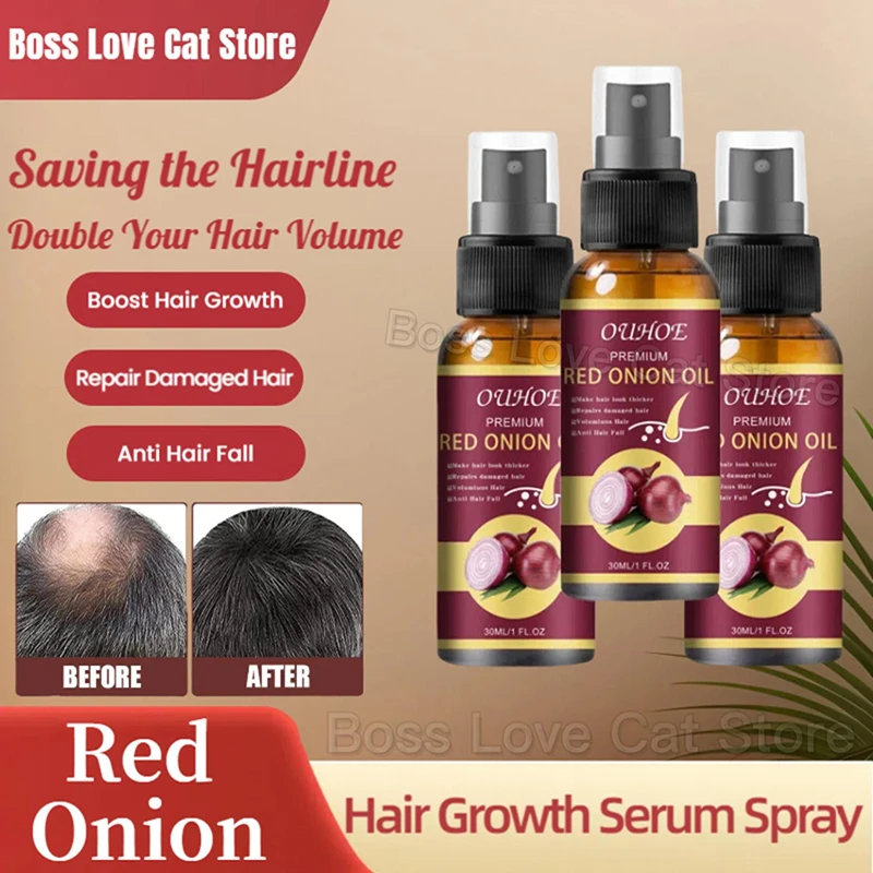 Onion Hair Growth Serum Spray Anti Hairs Loss Essence Repair Nourish Roots Regrowth Oil Hair Care Product For Men Women 1/3/5/10