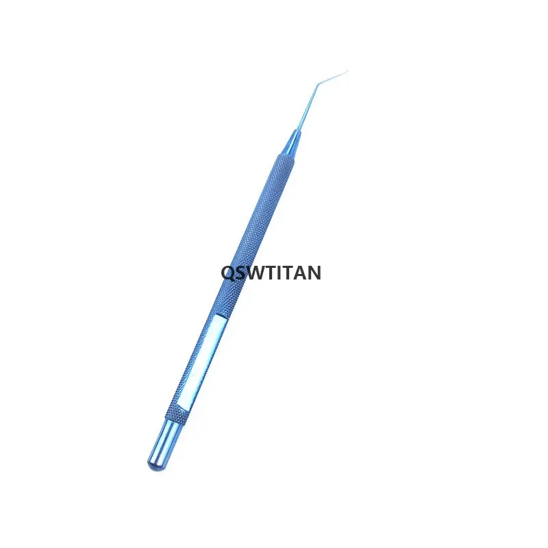 Titanium Sinskey Lens Manipulating Hook 0.15mm dia blunt tip straight / angled ophthalmic Veterinary Surgical Instruments