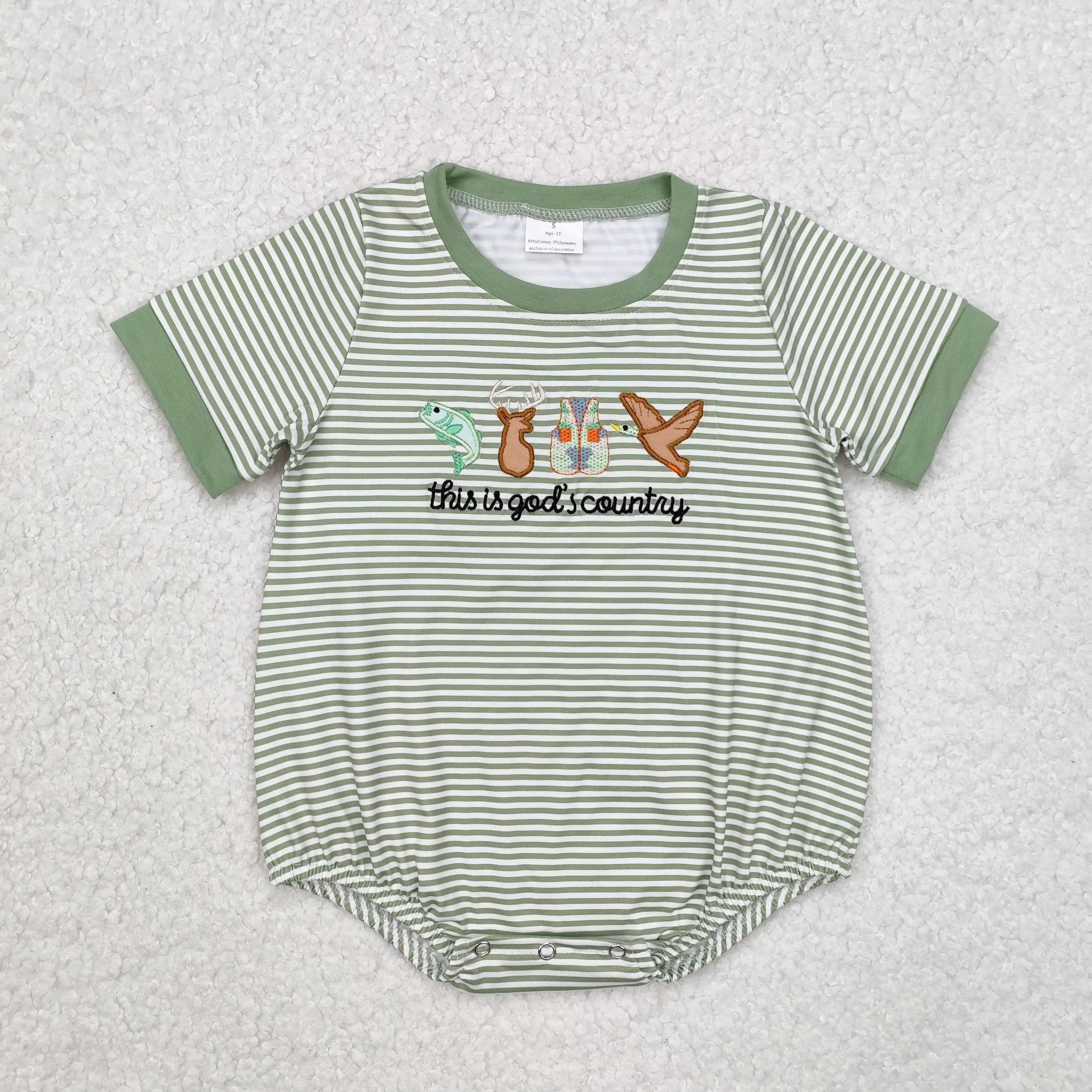 Baby Boy Girl Clothes Embroidery Country Fish Deer Duck Sibling Clothing Infant Girls Boys Rompers Outfits Matching