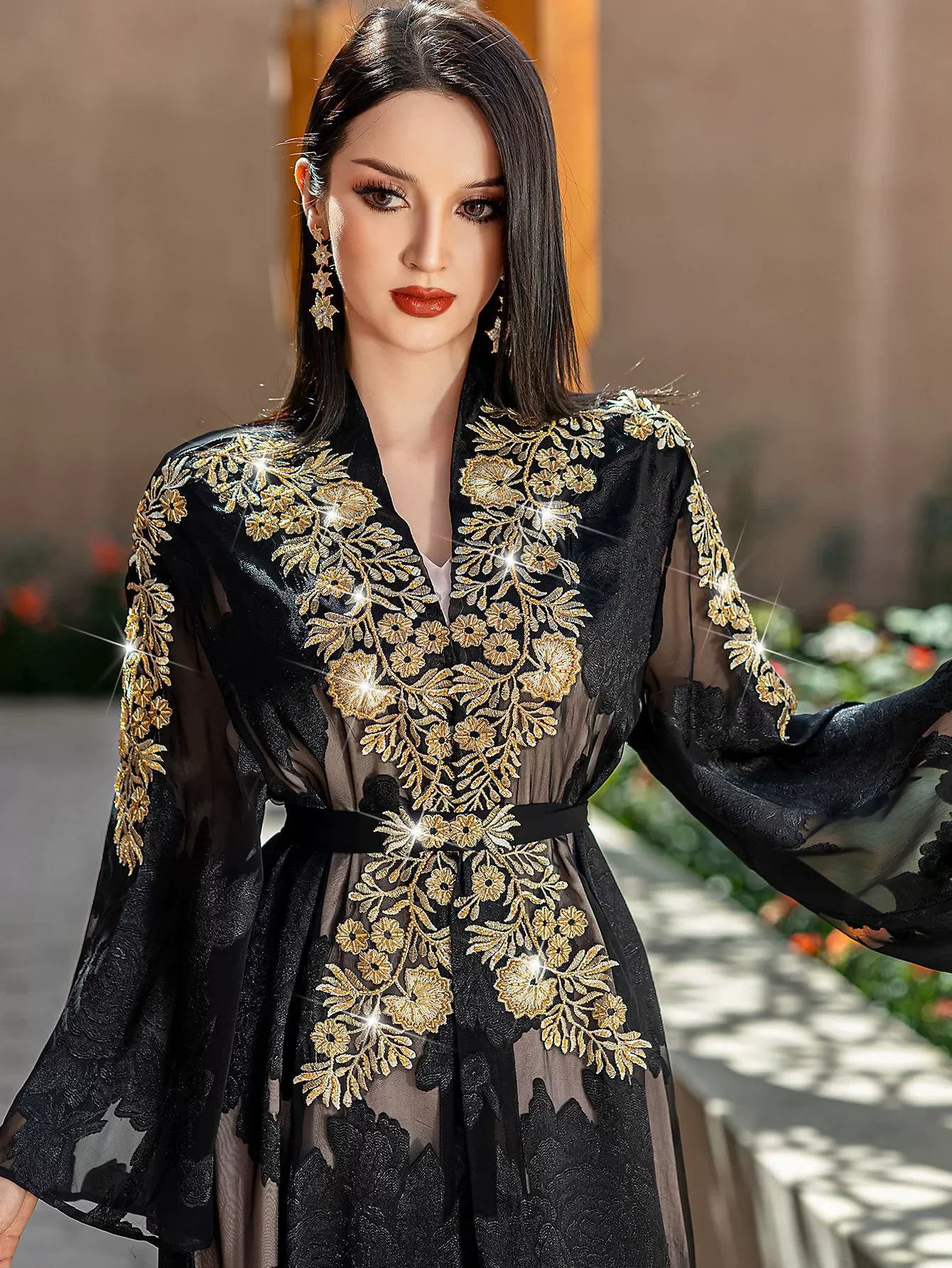 chinese dress ladies Mermaid Black Prom Dresses 20's Vintage Gold Lace Sexy Formal Dresses APD3441 main image 0