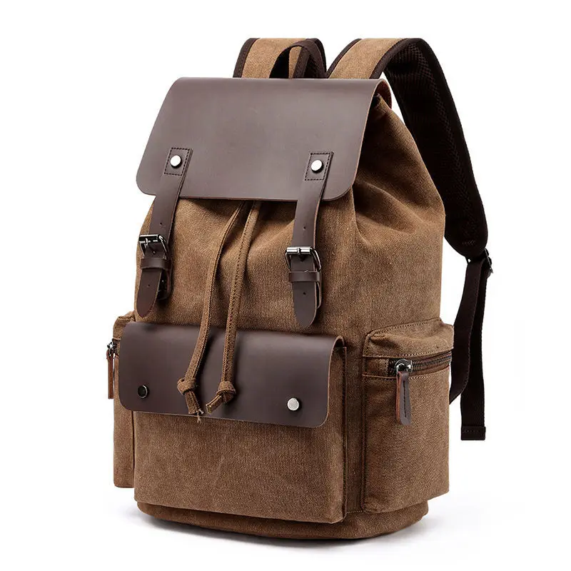 Vintage canvas backpack high quality business travel computer bag 2